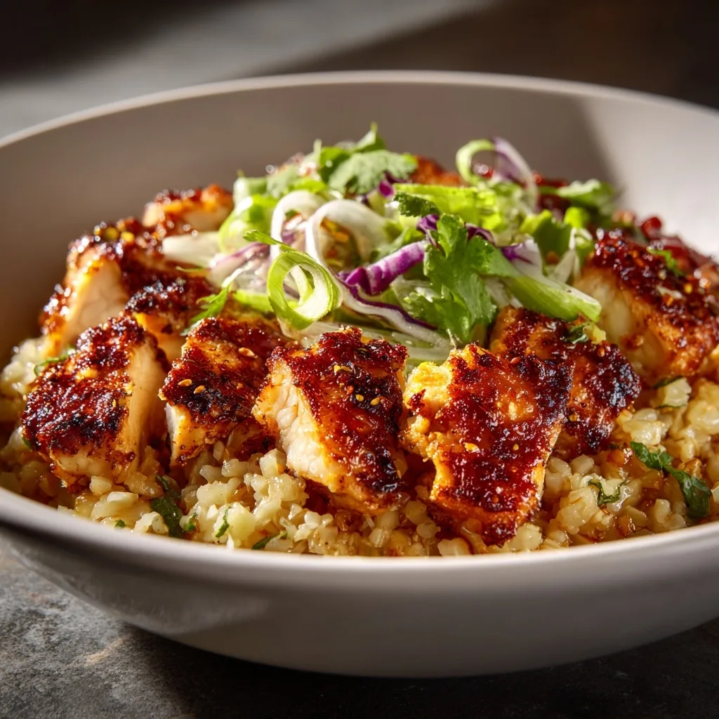 Healthy Chicken Cauliflower Rice Bowl Recipe for Dinner